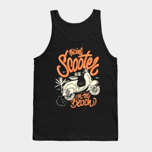 scooter beach illustration Tank Top